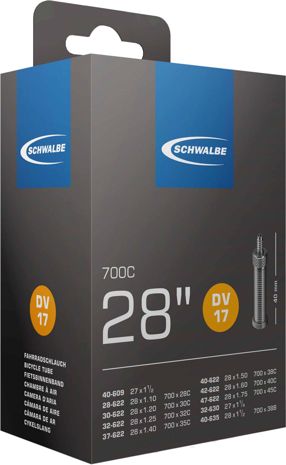 Schwalbe Slange nr. 17 DV (28"/700C)
