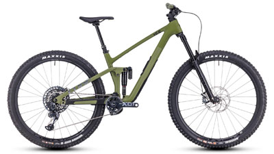Cube Stereo ONE55 C:62 TM fuldt udstyret mountainbike i grøn.