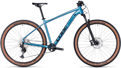 CCube Reaction Pro hardtail-mountainbike i turkis.