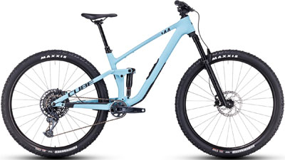 Cube Stereo ONE44 C:62 Pro fuldt udstyret mountainbike i lyseblå.