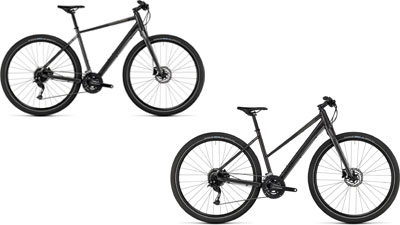 To Cube Hyde-cykler, én med diamantstel og én med trapezstel.