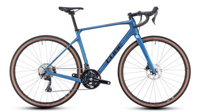 Cube Nuroad C:62 Race Gravel-cykel i blå.
