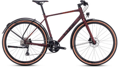 Cube Nulane Race FE fitnesscykel i rød.