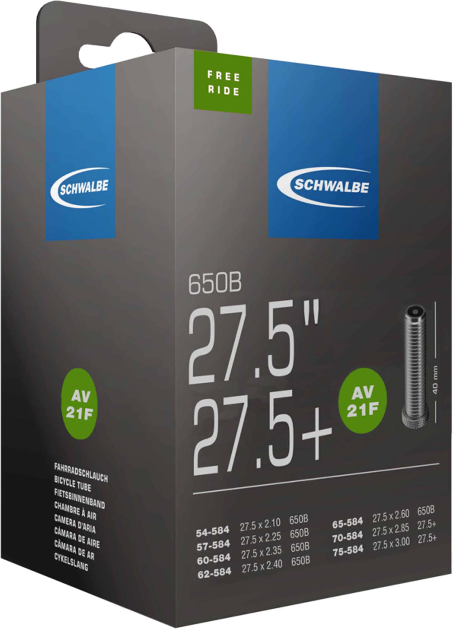 Schwalbe Slange 27,5x2,1-3,0 S AV21F Light 54/75-584