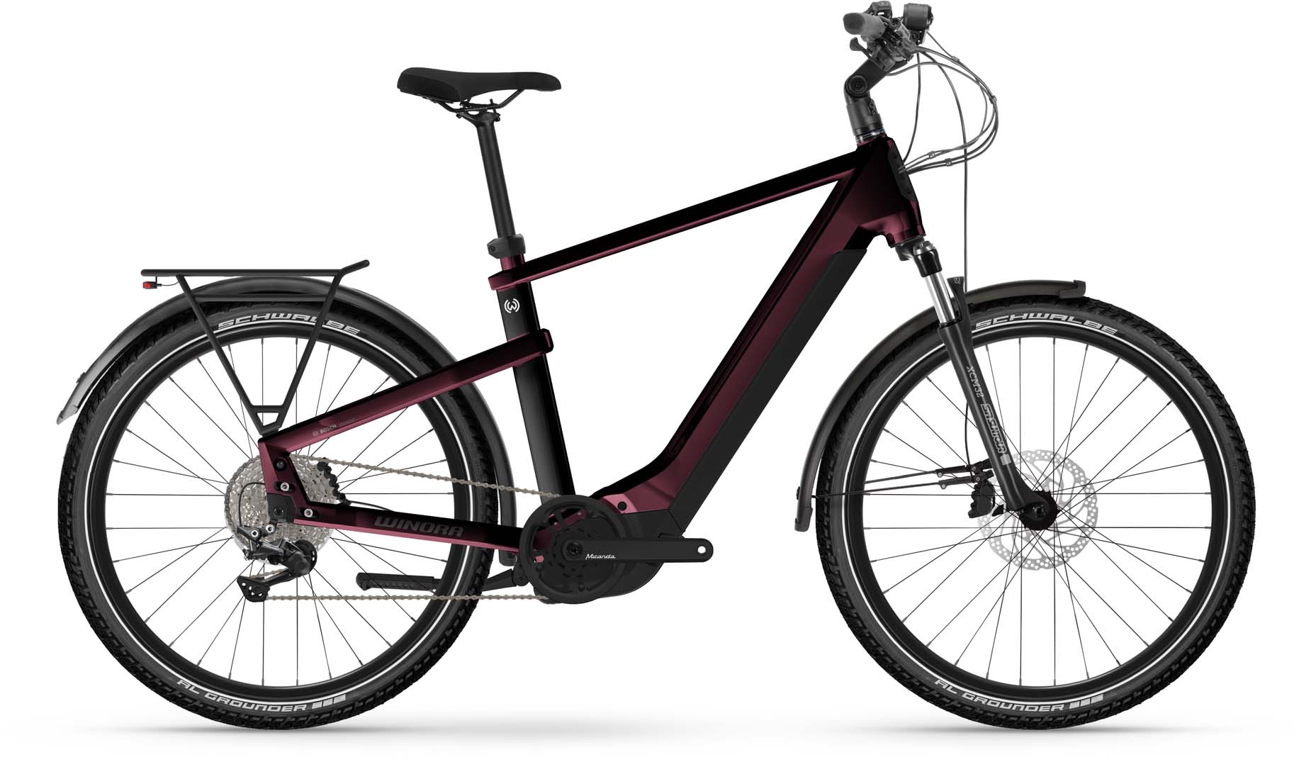 Winora Yakun X10E darkred 2024 - Elcykel Trekkingcykel Herrer