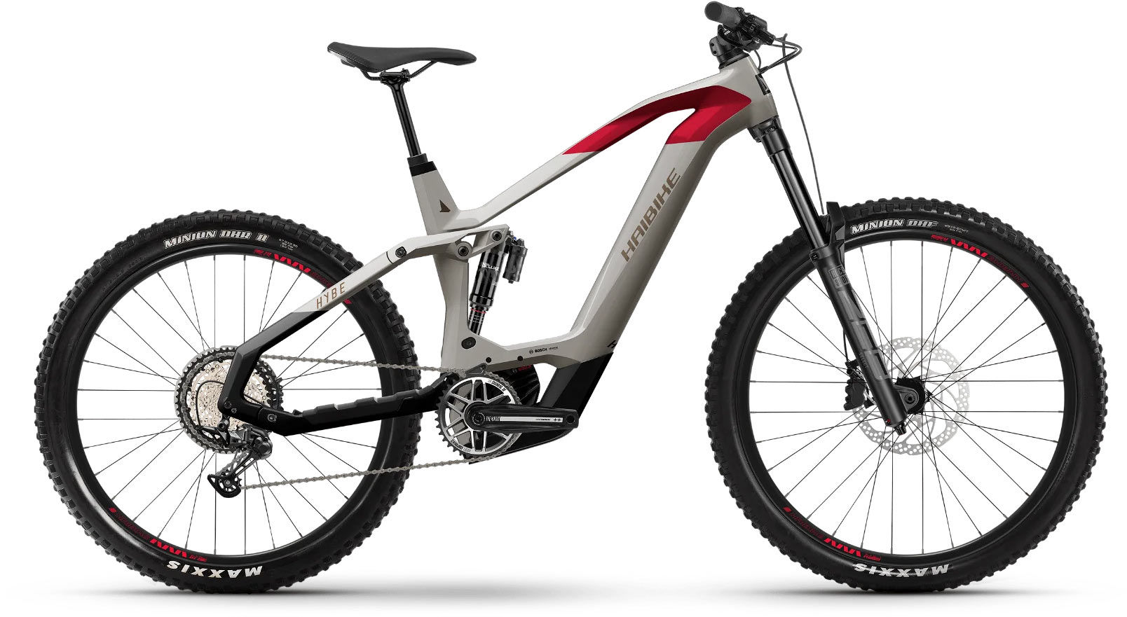 Haibike HYBE 9 grey/red/blk matt & gloss 2024 - Elcykel Fuldafdæmpede Mountainbike