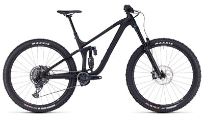Cube Stereo ONE77 Pro fuldt udstyret mountainbike i sort.