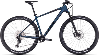 Cube Reaction C:62 Race hardtail-mountainbike i mørkeblå.